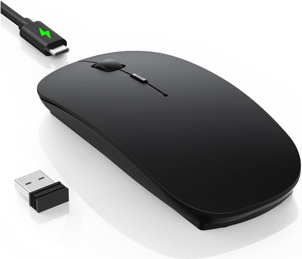 Slim Bluetooth Wireless Mouse Rechargeable 4800 DPI USB-C Silent