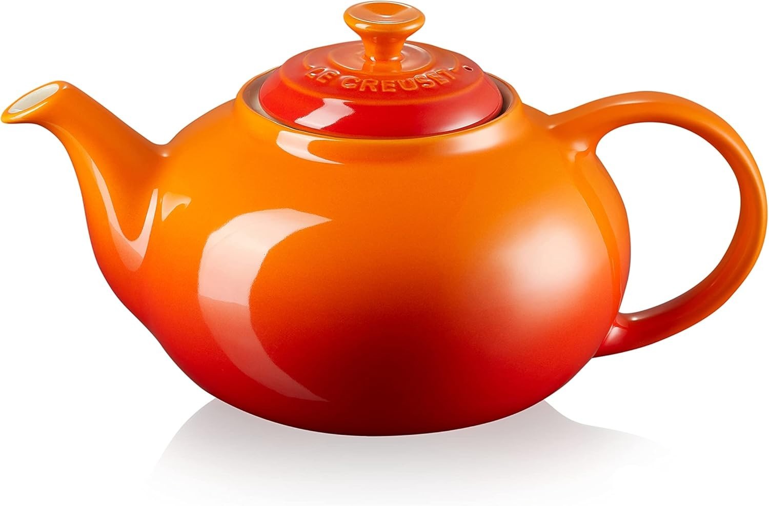Stoneware Teapot 1.3L Classic Tea Pot Volcanic Orange 3-4 Cups