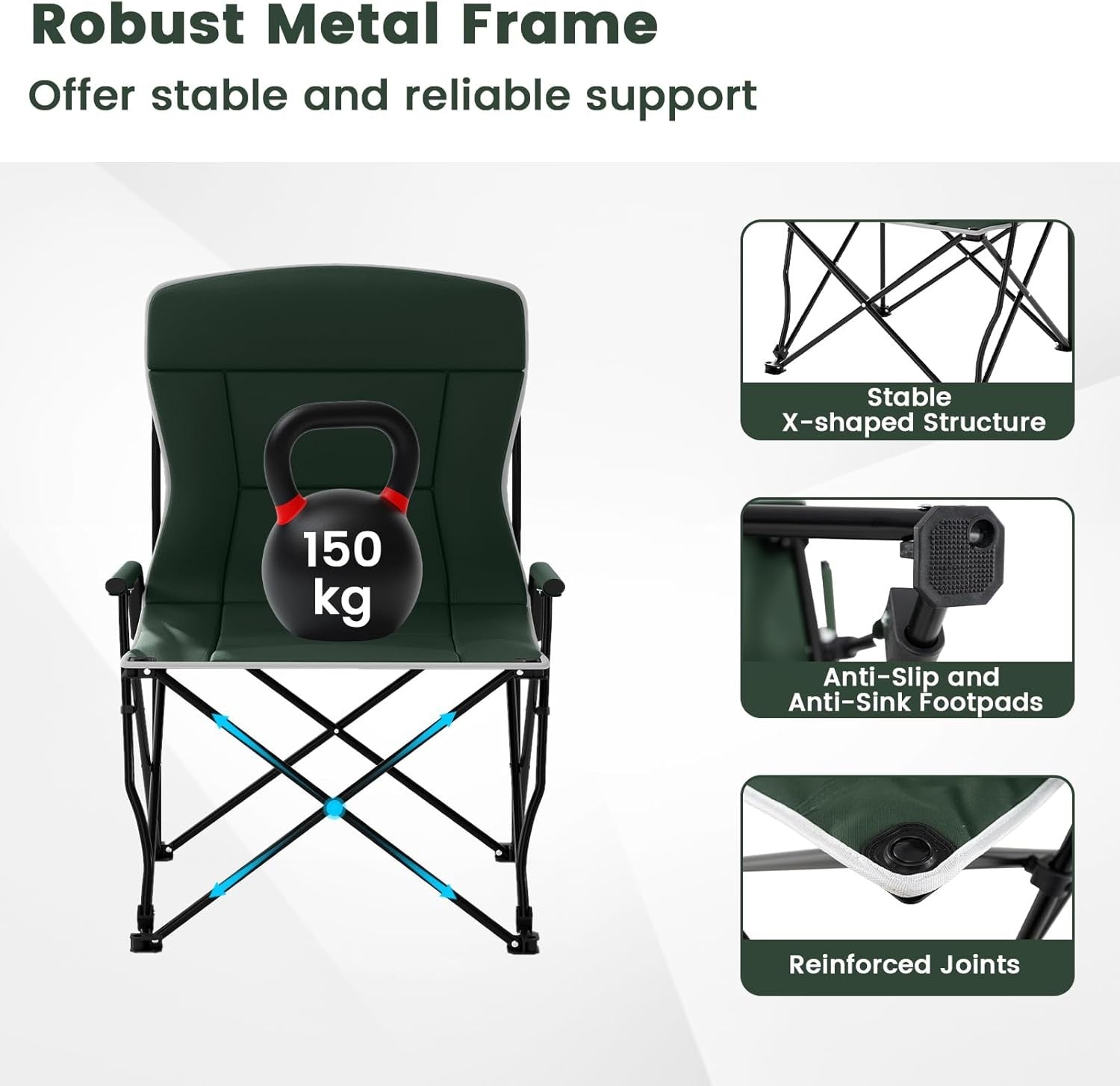 Camping Chair with Adjustable Umbrella Canopy Seat