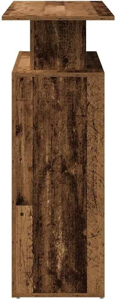 Old Wood Reception Desk 100x40x104cm Modern Office Counter with Shelf