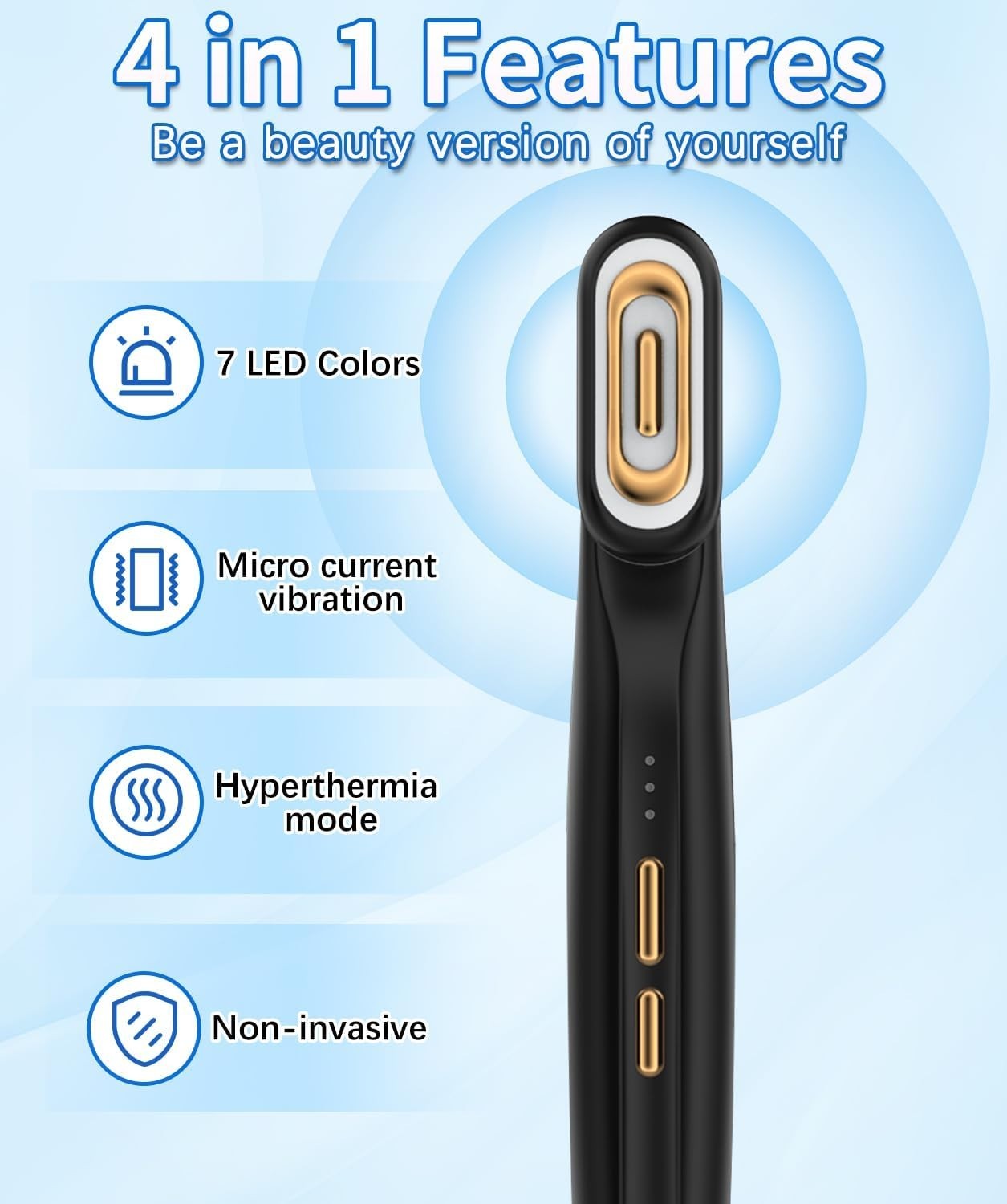 Red Light Therapy Wand EMS Microcurrent Face Eye Lift Tool