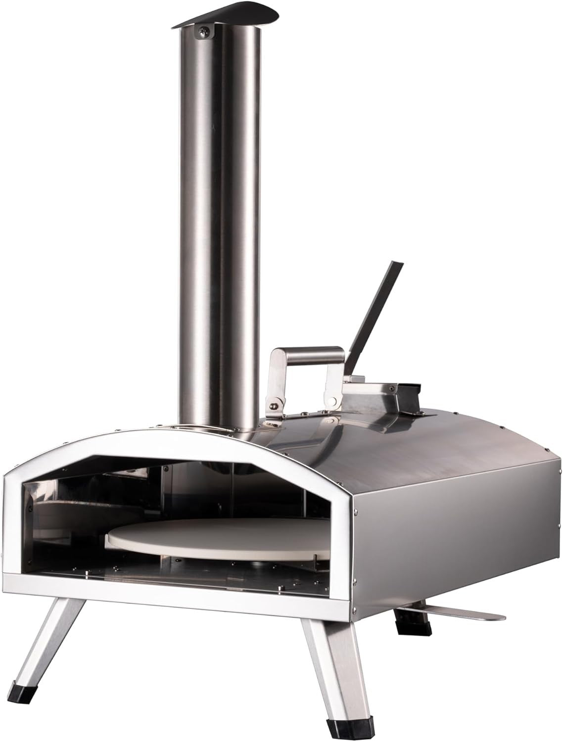 12" Dual Fuel Pizza Oven | Gas + Wood Fired Outdoor BBQ Grill w/ Paddle & Cover