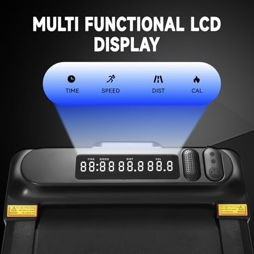 180° Folding Walking Pad 2HP Under Desk Treadmill LED Bluetooth APP Remote 120kg