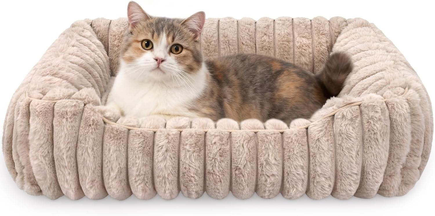 Rectangular Dog Cat Bed Washable Plush Sleeping Mat Non Slip 60cm