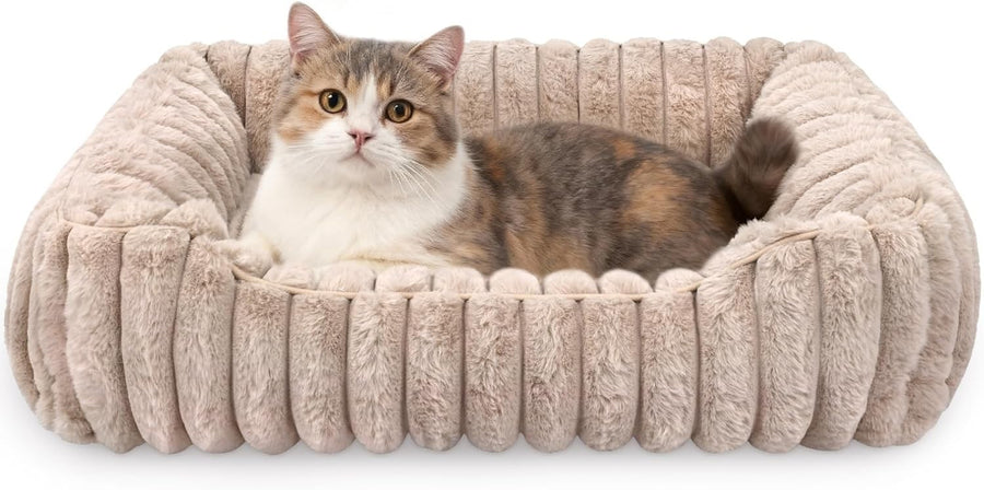 Rectangular Dog Cat Bed Washable Plush Sleeping Mat Non Slip 60cm