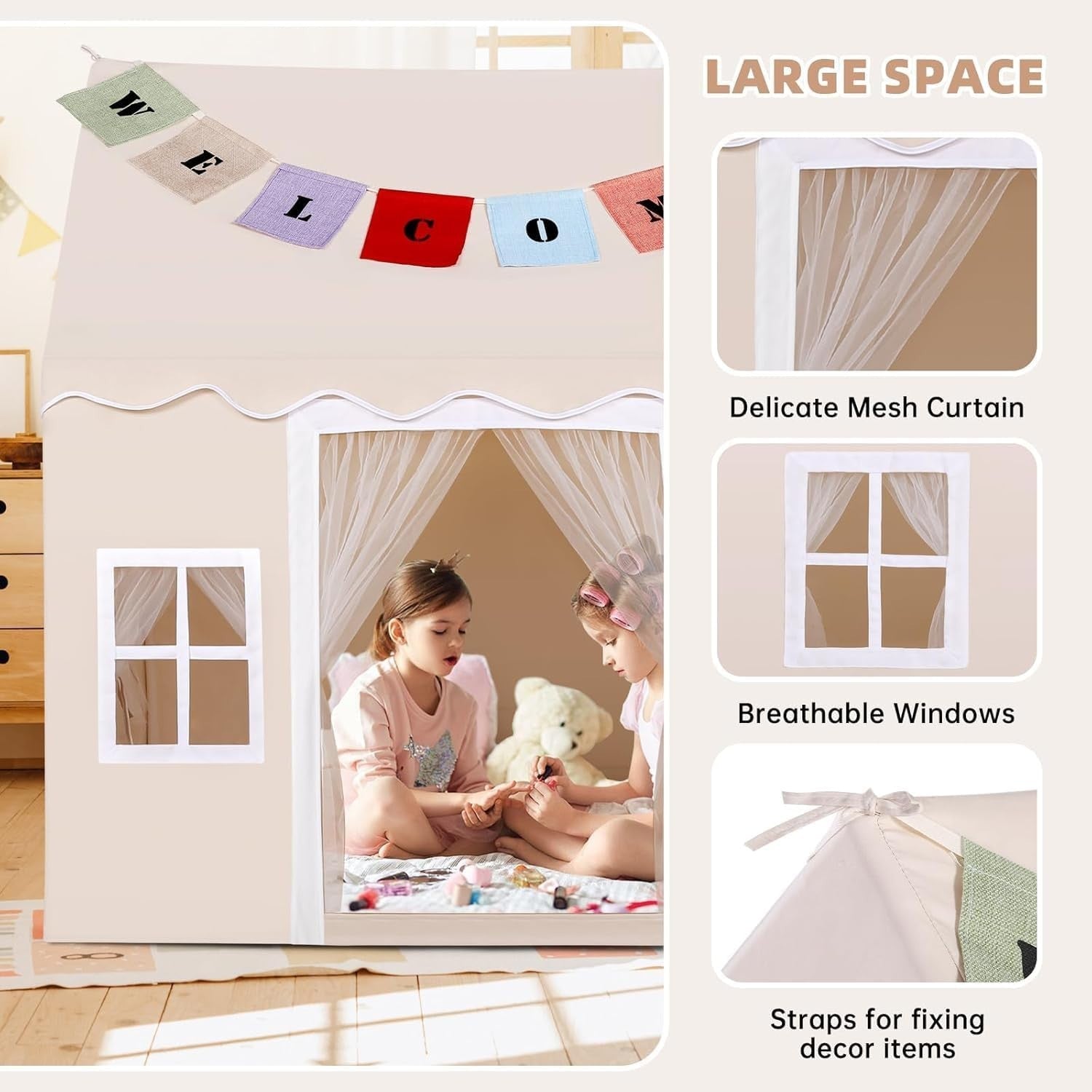 Large Kids Play Tent Indoor Outdoor Castle Playhouse Bed Tent