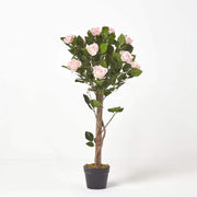 3ft Pink Artificial Rose Tree Indoor Wedding Plant Lifelike Flowers Home Decor
