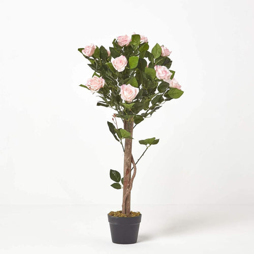 3ft Pink Artificial Rose Tree Indoor Wedding Plant Lifelike Flowers Home Decor