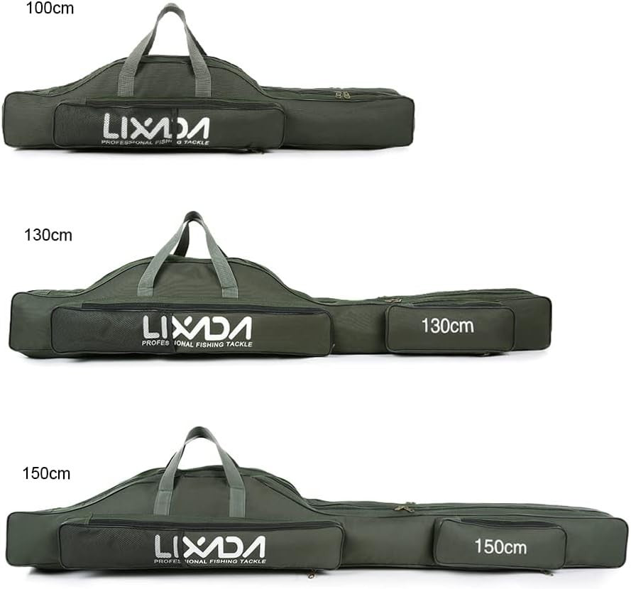 Fishing Rod Reel Carry Bag 100cm Foldable Tackle Storage Case
