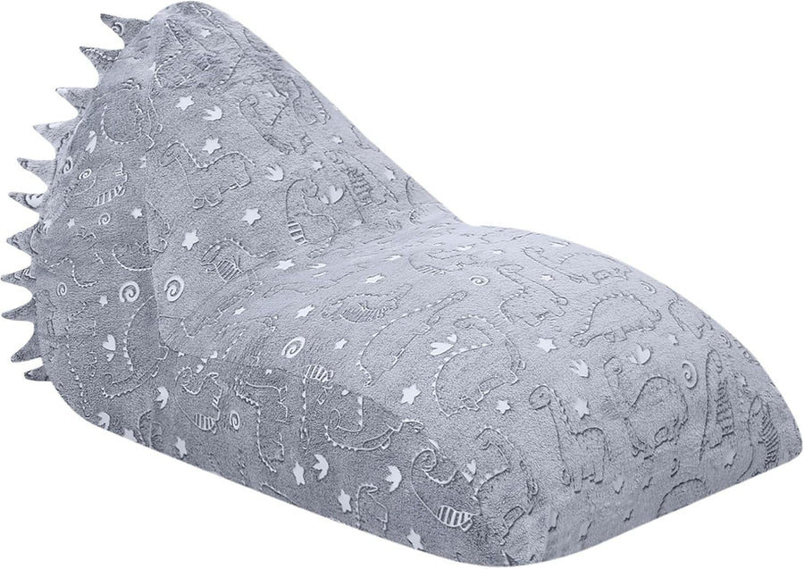 Large Grey Dinosaur Kids Bean Bag Chair with Removable Washable Cover