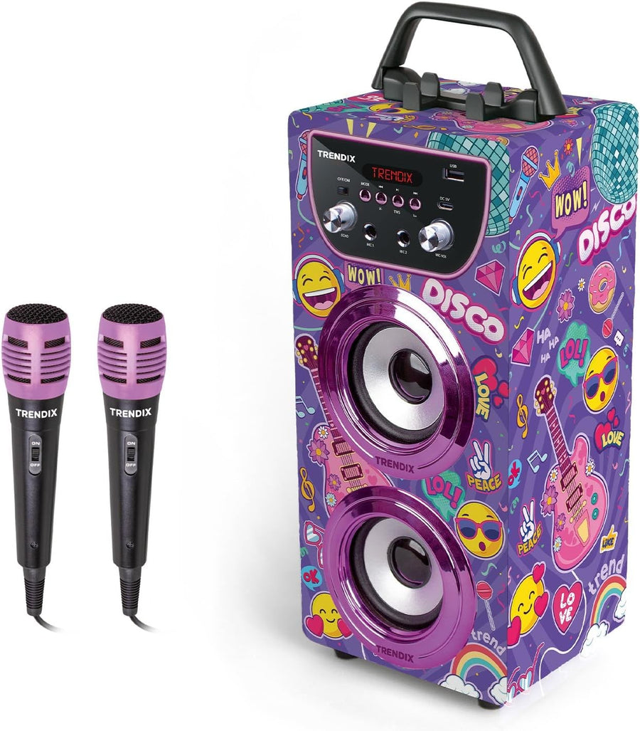 Kids Karaoke Machine 2 Microphones Blue Bluetooth FM USB