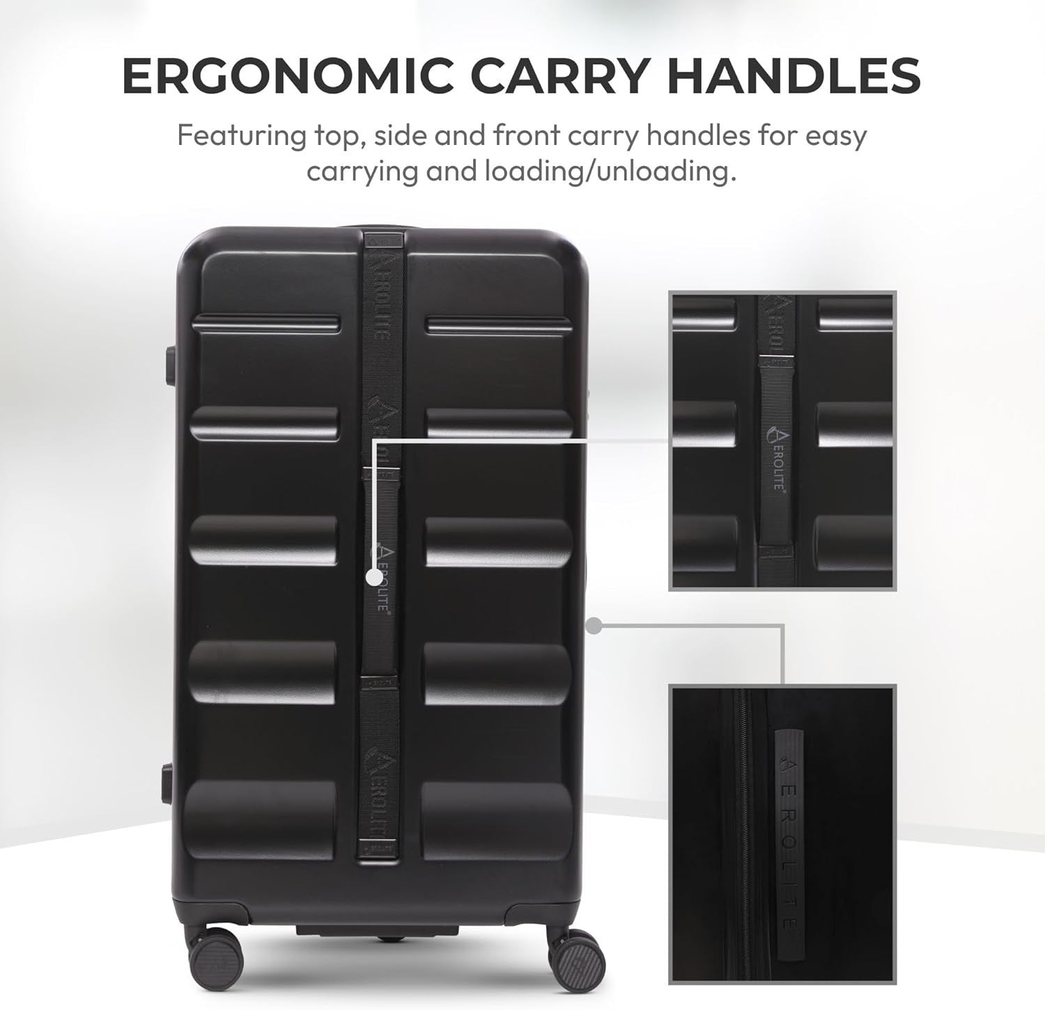Extra Deep 101L Large Hard Shell Suitcase ABS 4+1 Spinner Wheels TSA Lock