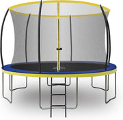 12FT Round Outdoor Trampoline w Safety Enclosure Ladder PVC Padding