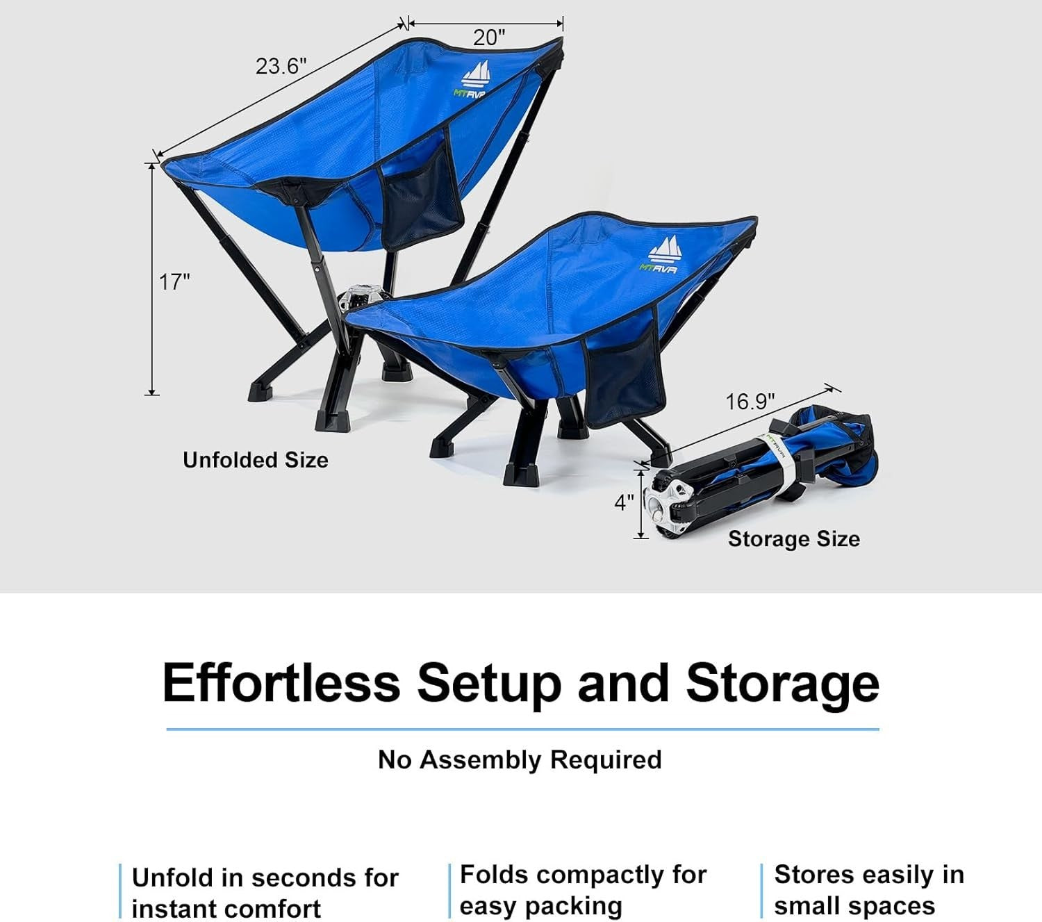 Folding Camping Chair Lightweight Compact Backpack Travel Beach Seat