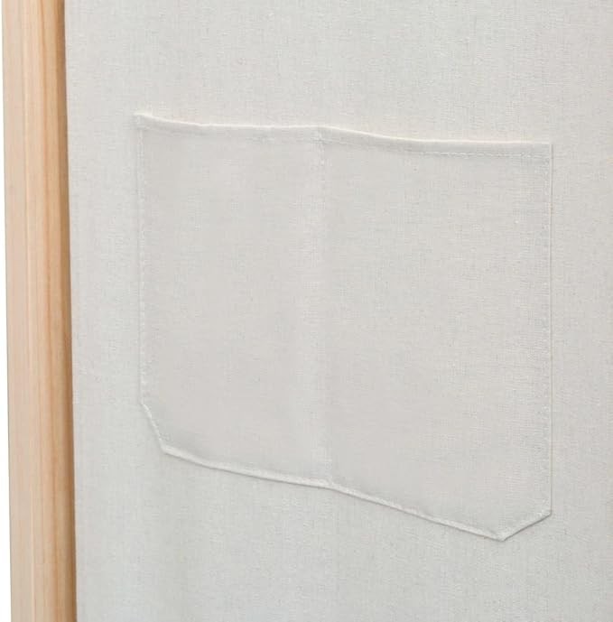 3 Panel Cream Folding Room Divider 120x170cm Fabric & Wood Privacy Screen