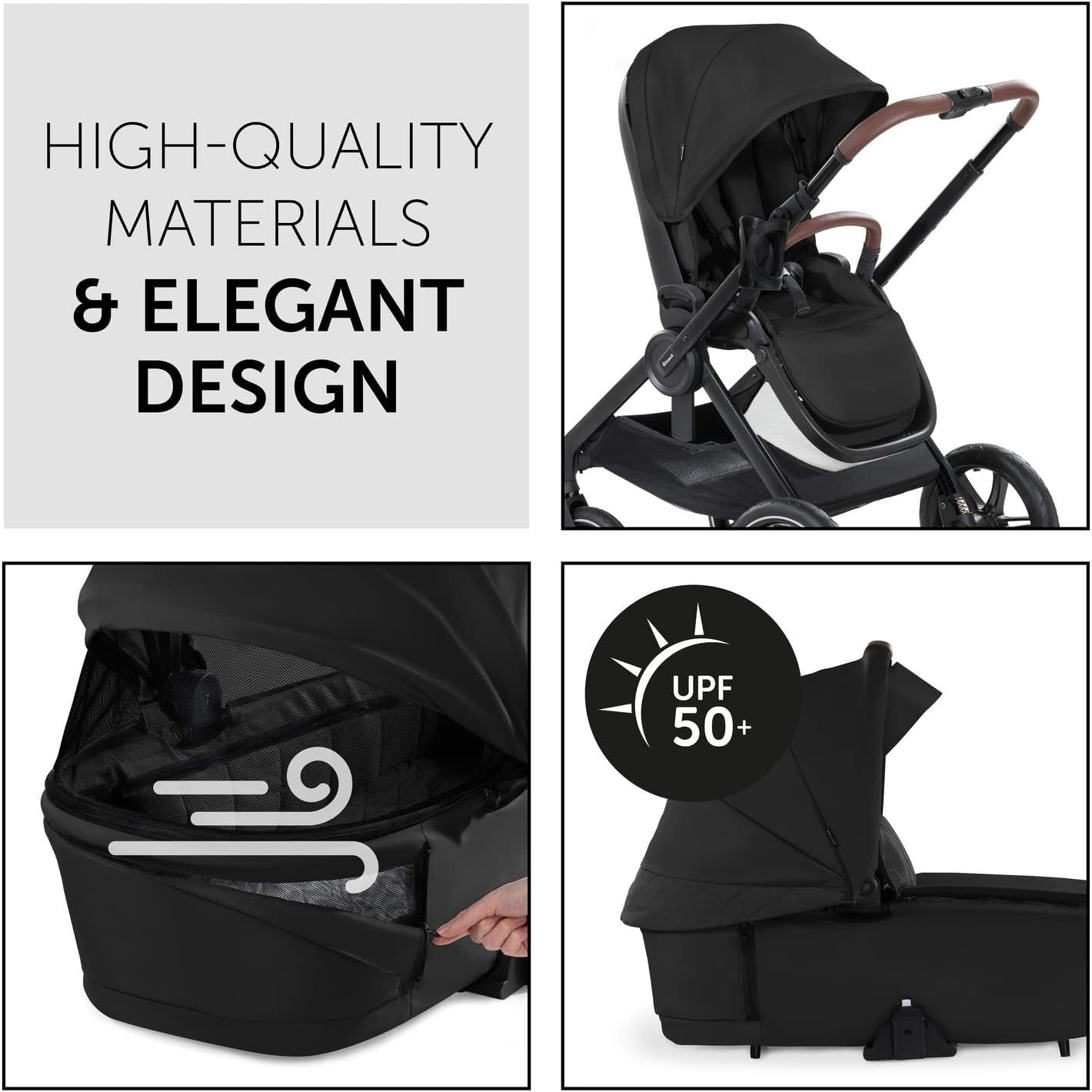 Walk N Care 2-in-1 Pram & Pushchair Black Lightweight Foldable Stroller