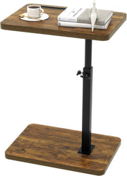 Adjustable C-Shaped Side Table with 360° Swivel, Space-Saving 29x39cm