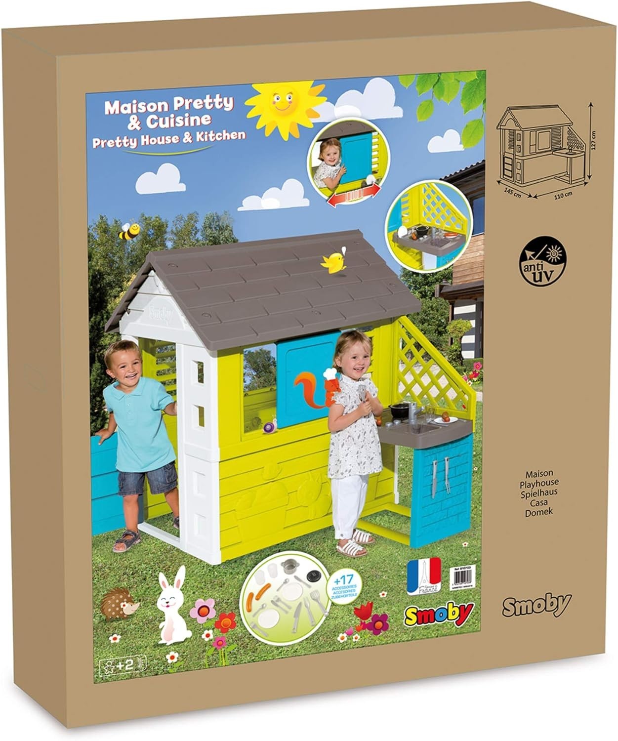 Kids Playhouse Indoor Outdoor w Kitchen Large Garden Toy House