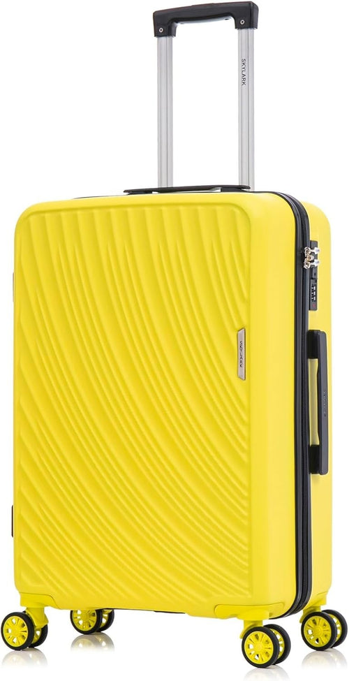 24” Medium ABS Spinner Suitcase Lightweight Hard Shell 4 Wheels 66L