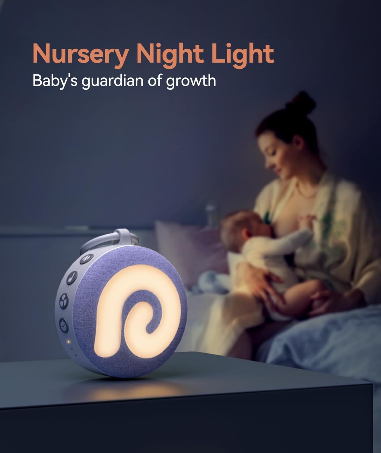 Portable White Noise Sound Machine Baby Sleep Aid Night Light Rechargeable
