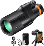 12X50 HD Waterproof Monocular w/ Tripod & Phone Holder – BAK4 Lens
