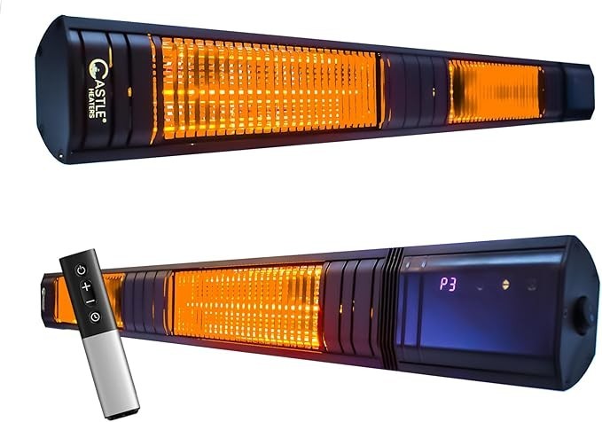 Outdoor Infrared Patio Heater 3000W Wall Mounted Remote 9 Heat Settings