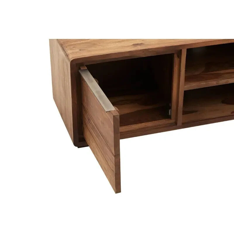 Solid Sheesham Acacia Wood TV Unit – Rustic Media Console Cabinet 175cm