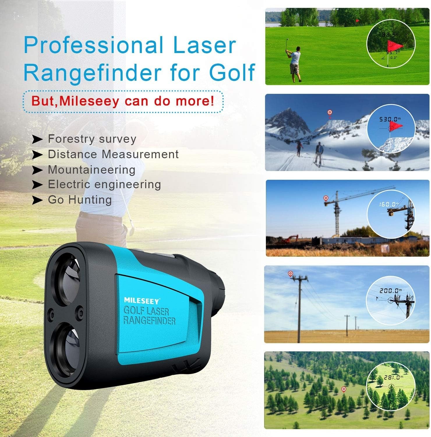 Golf Range Finder 660 Yards Slope Flag Lock Laser Accuracy Compact