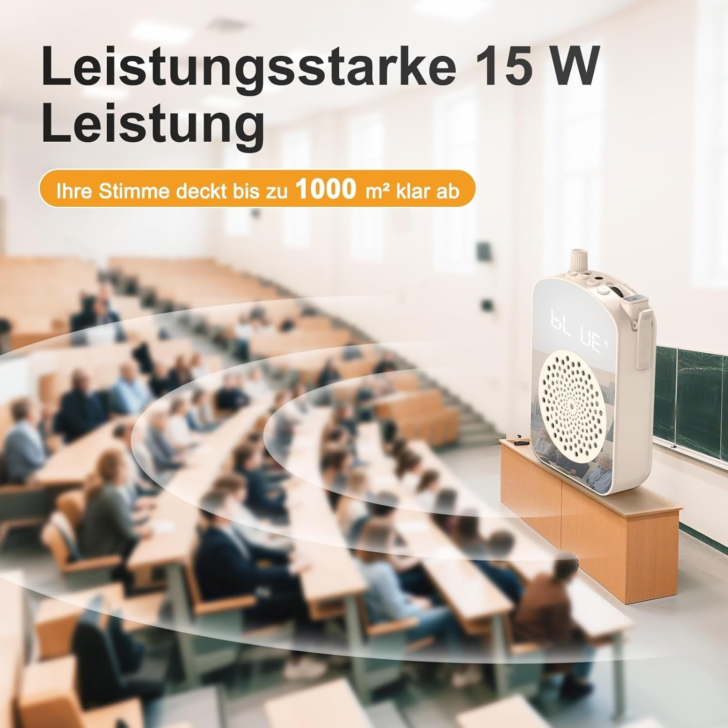 A10 Wireless Voice Amplifier with Lavalier Mic Portable 15W Speaker