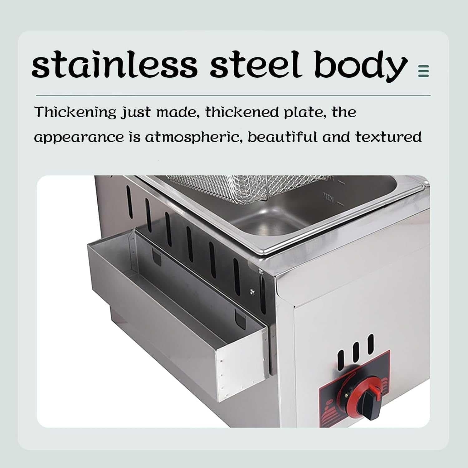 Double Tank LPG Gas Deep Fryer 20L Stainless Steel Commercial