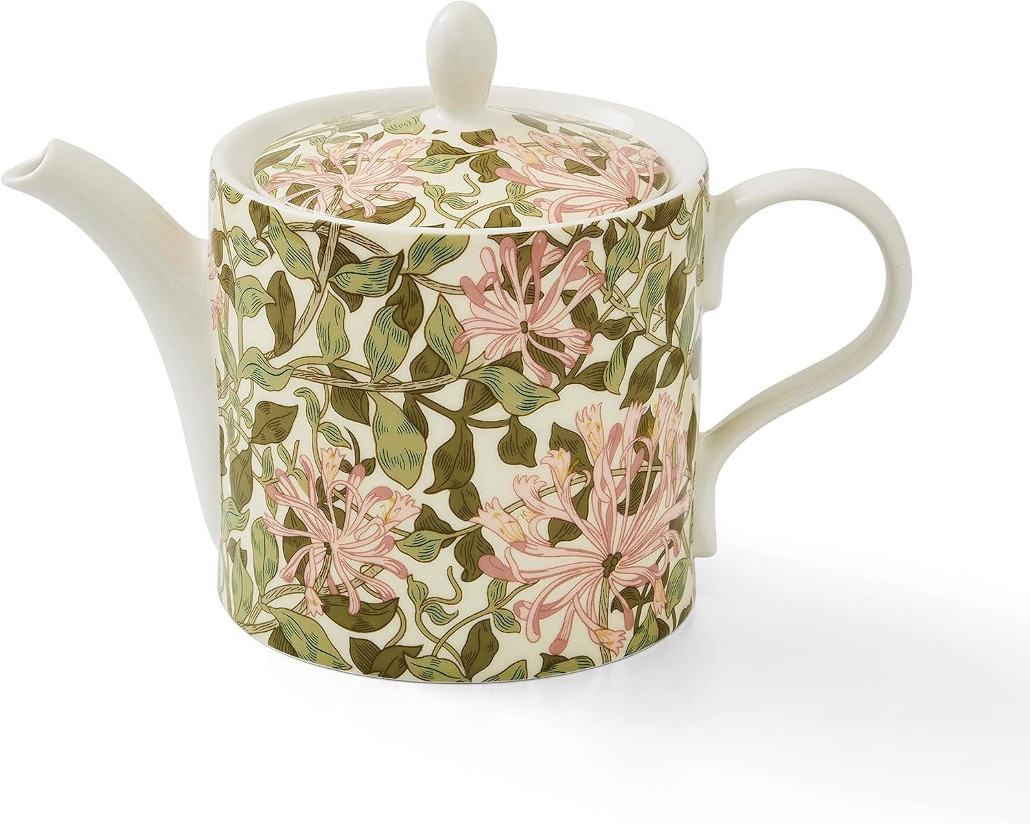 37oz Porcelain Teapot Floral Tea Pot w Lid Handle Dishwasher Safe