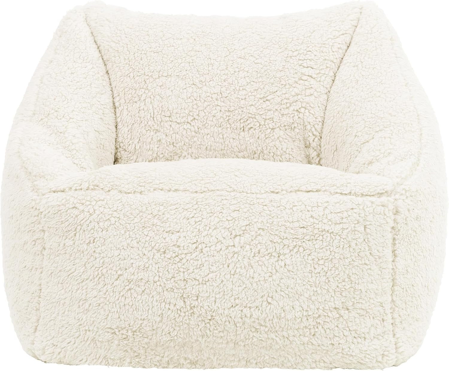 Cream Teddy Kids Bean Bag Chair – Soft Fleece Lounge Armchair Seat