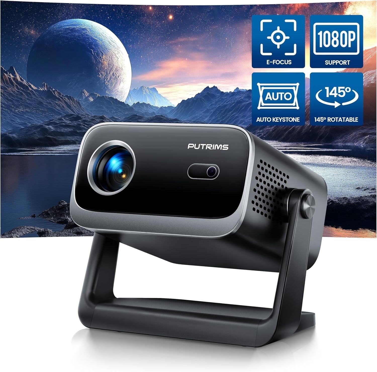 25000LM 1080P Smart Projector WiFi Bluetooth Auto Focus Dustproof