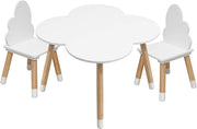 Kids Table and Chair Set with Rounded Edges, Scandinavian Style, Durable MDF