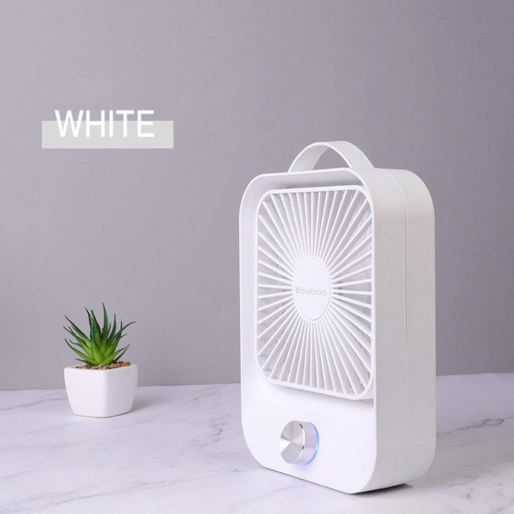 USB Handheld Desk Fan 60° Rotating Silent Mini Portable Fan Rechargeable White