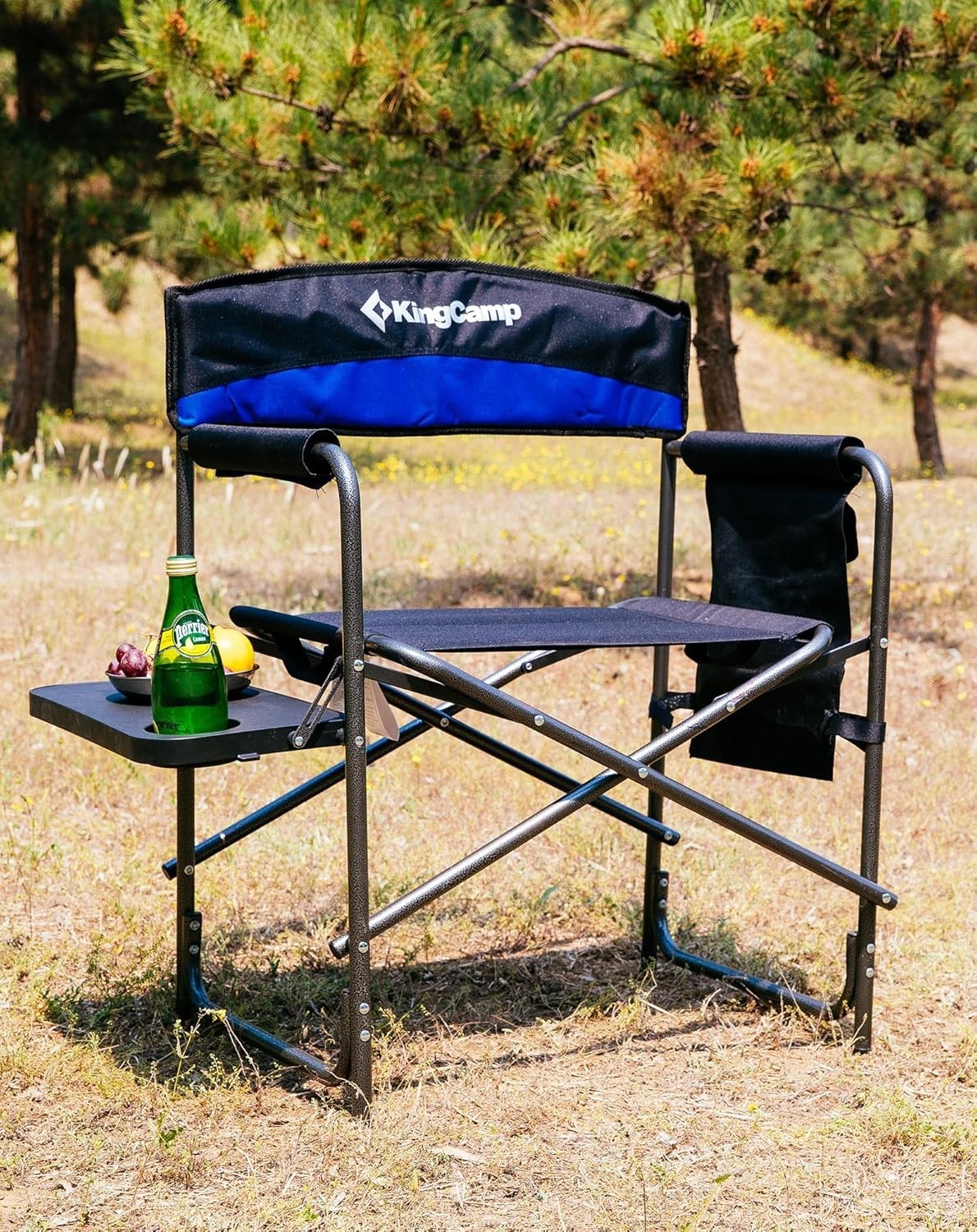 Folding Directors Camping Chair 400LB W/ Side Table Pockets Armrests