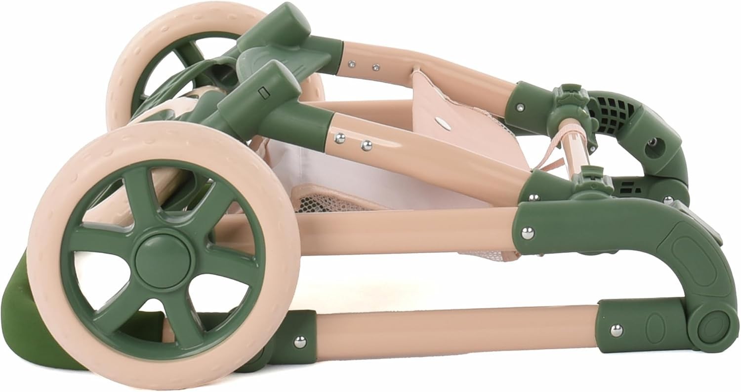 Eco Doll Pram 2-in-1 Carrycot Pushchair Adjustable Handle Basket