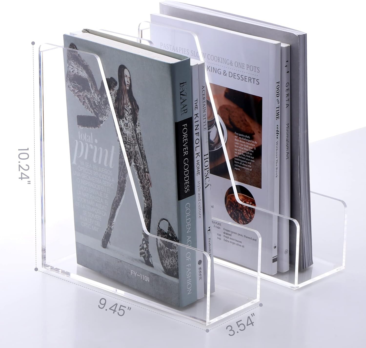 Clear Acrylic Desk File Organizer 2-Pack A4 Magazine Holder