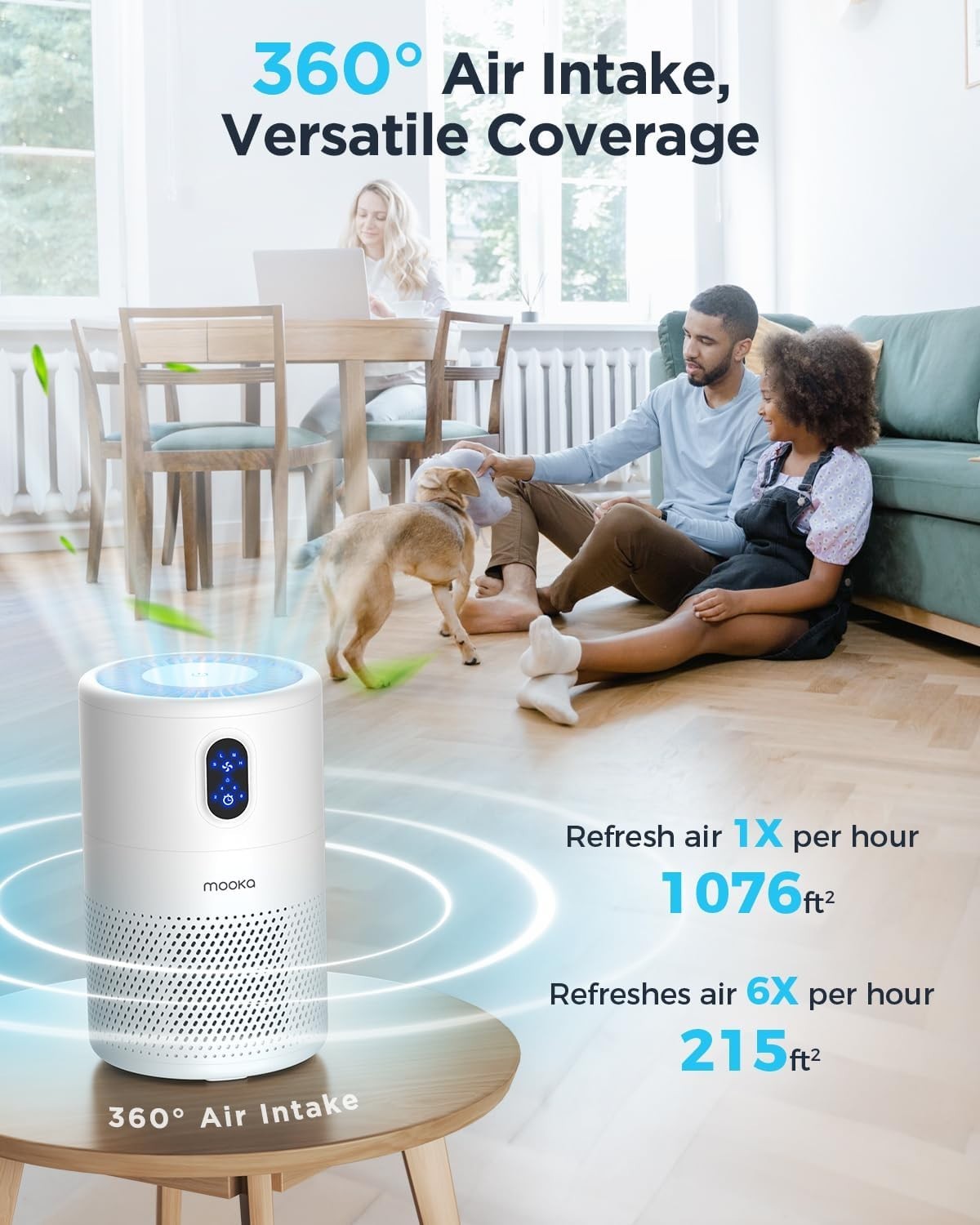 H13 HEPA Air Purifier Bedroom Quiet 20dB Pet Smoke Night Light