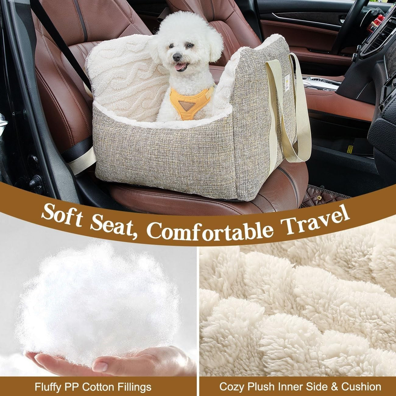 Dog Booster Car Seat Pet Travel Bed Safety Leash Washable Up to 25lb