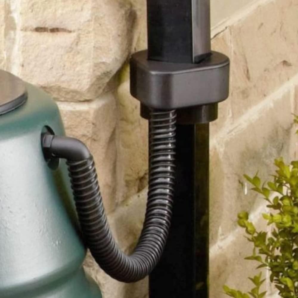 227L Water Butt with Stand & Diverter, Round, Grey, Garden Storage