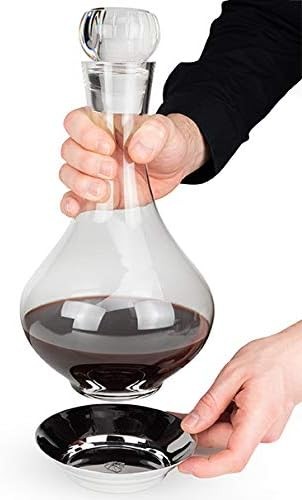 Wine Decanter 750ml Leakproof Glass Carafe Elegant Paris Style Aeration