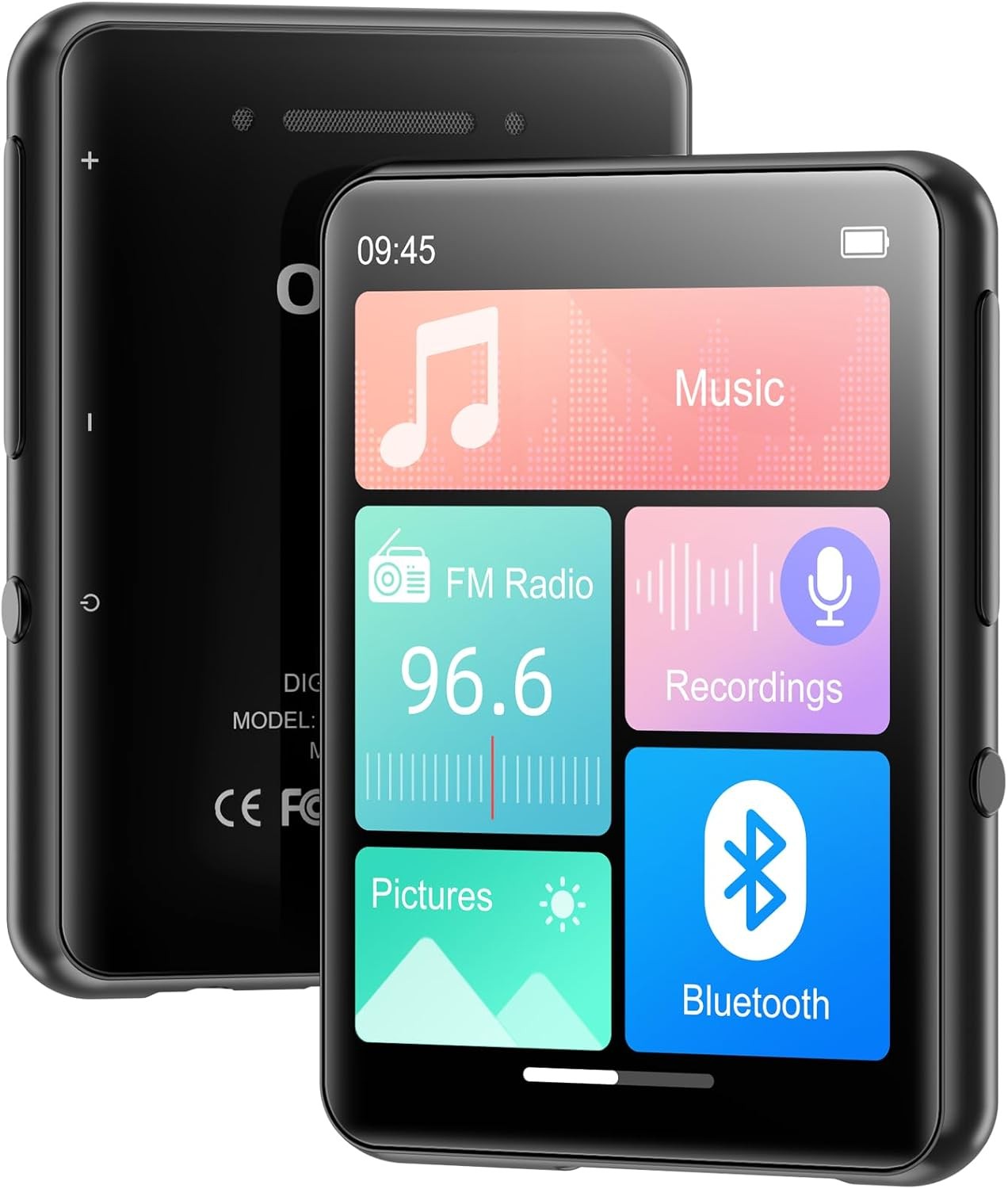 128GB MP3 Player Bluetooth 5.4 2.4" Touch FM Speaker
