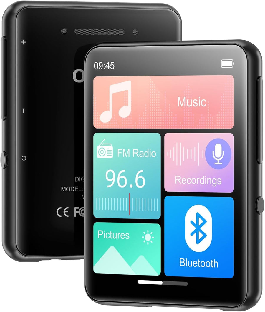 128GB MP3 Player Bluetooth 5.4 2.4" Touch FM Speaker