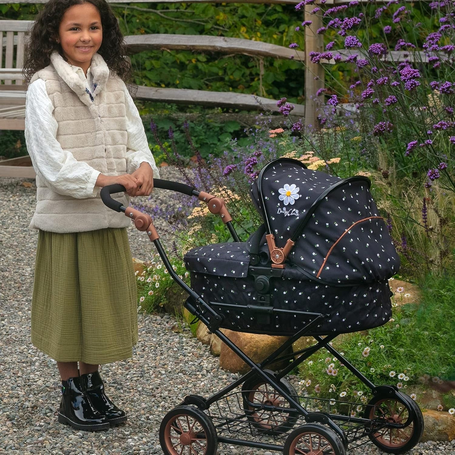 Travel System Doll Pram Adjustable Handle Tall Kids Pushchair 5–9Y