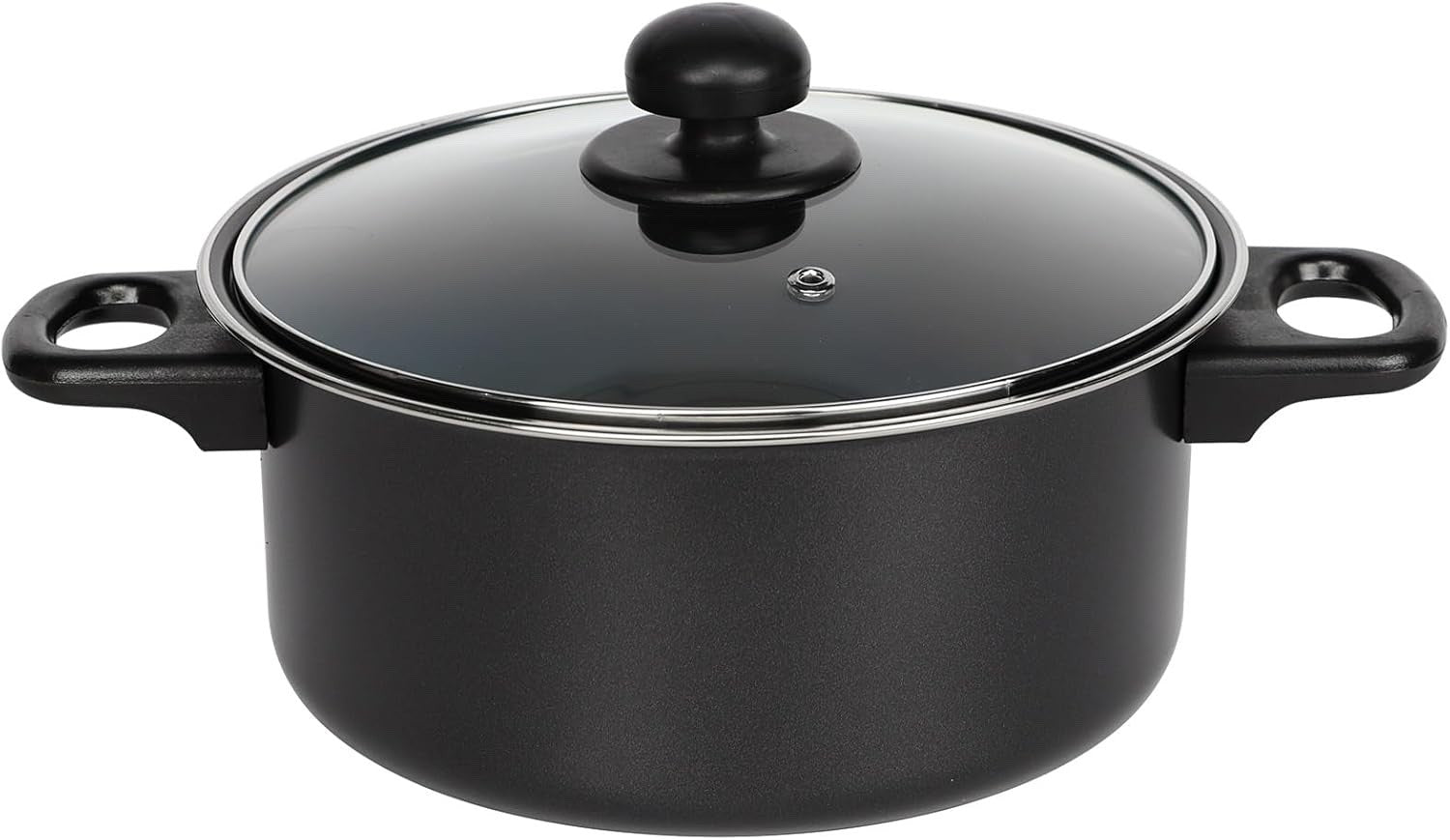 8pcs Carbon Steel Cookware Set Non Stick Pans Casseroles with Glass Lids Black