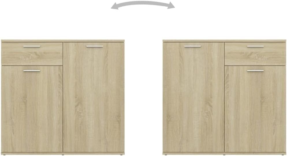 Sideboard Cabinet 4 Door 2 Drawer Storage Oak Wood Unit for Living Room