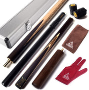 Handcrafted 57in 3/4 Snooker Cue 18oz 9.5mm Tip Dual Extensions