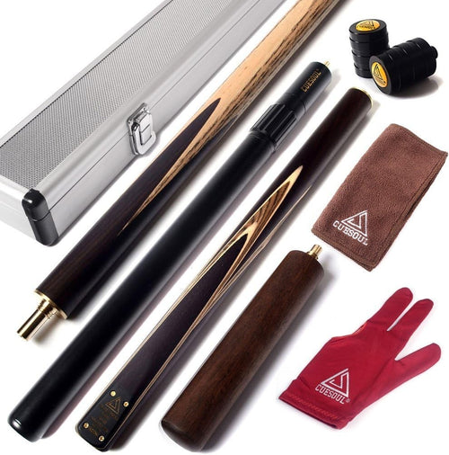 Handcrafted 57in 3/4 Snooker Cue 18oz 9.5mm Tip Dual Extensions