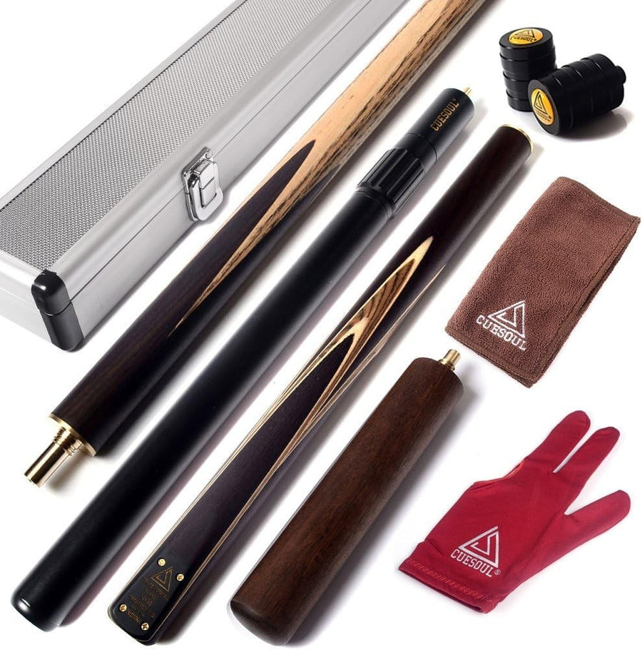 Handcrafted 57in 3/4 Snooker Cue 18oz 9.5mm Tip Dual Extensions